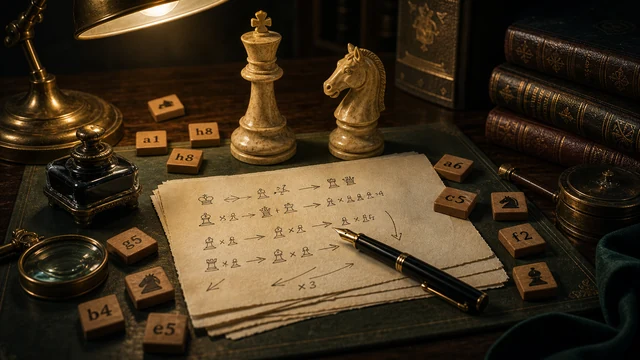 Notación de ajedrez: Coordenadas, notación algebraica de jugadas y planillas
